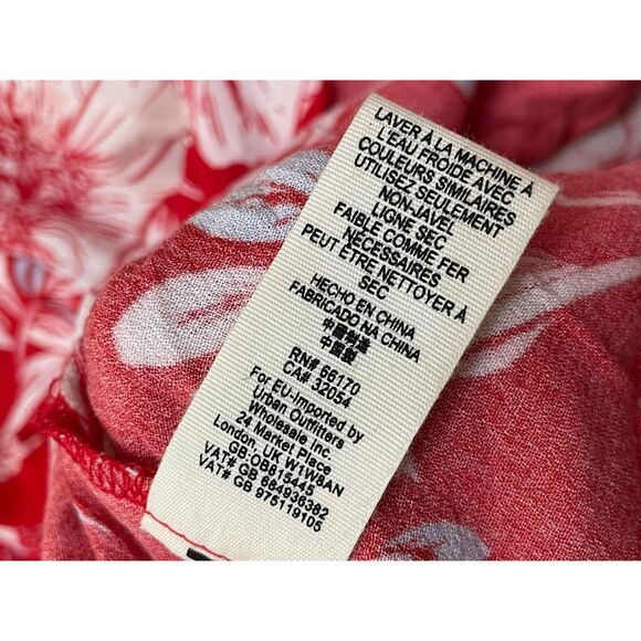 Free People Bella Women's Red 2x Blouse Romantic Babydoll Floral Boho Top - Picture 6 of 13